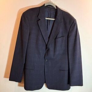 HUGO BOSS Sz 46L Subtle Plaid 100% Wool Made  in the USA Blazer Sports Coat
